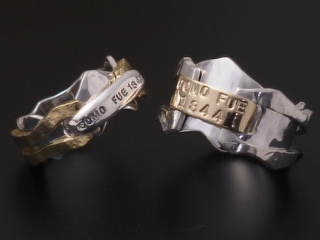 カスタマイズ具体例k18ゴールドとシルバー950の組み合わせ結婚指輪